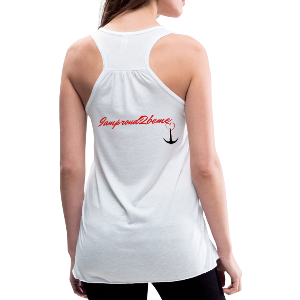 NEVER GIVE UP Flowy Tank Top (Adult) - white