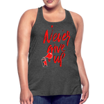 NEVER GIVE UP Flowy Tank Top (Adult) - deep heather