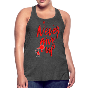 NEVER GIVE UP Flowy Tank Top (Adult) - deep heather