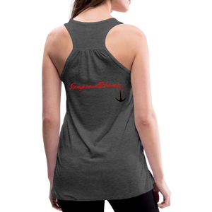 NEVER GIVE UP Flowy Tank Top (Adult) - deep heather
