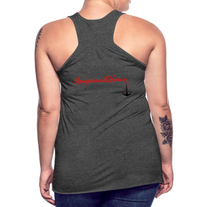 NEVER GIVE UP Flowy Tank Top (Adult) - deep heather