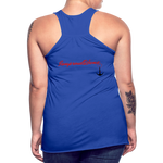 NEVER GIVE UP Flowy Tank Top (Adult) - royal blue