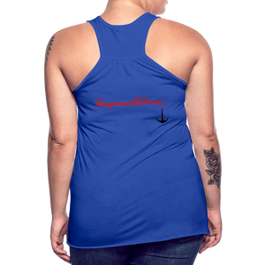 NEVER GIVE UP Flowy Tank Top (Adult) - royal blue