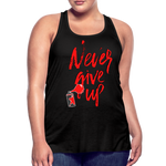 NEVER GIVE UP Flowy Tank Top (Adult) - black