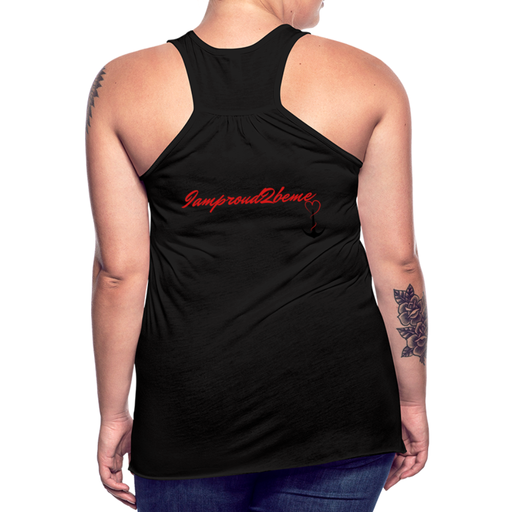 NEVER GIVE UP Flowy Tank Top (Adult) - black
