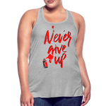 NEVER GIVE UP Flowy Tank Top (Adult) - heather gray