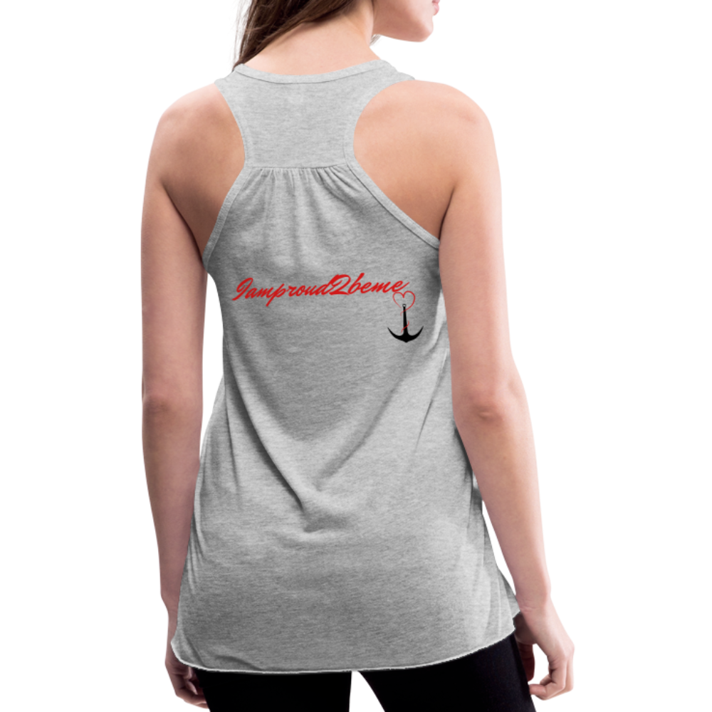 NEVER GIVE UP Flowy Tank Top (Adult) - heather gray