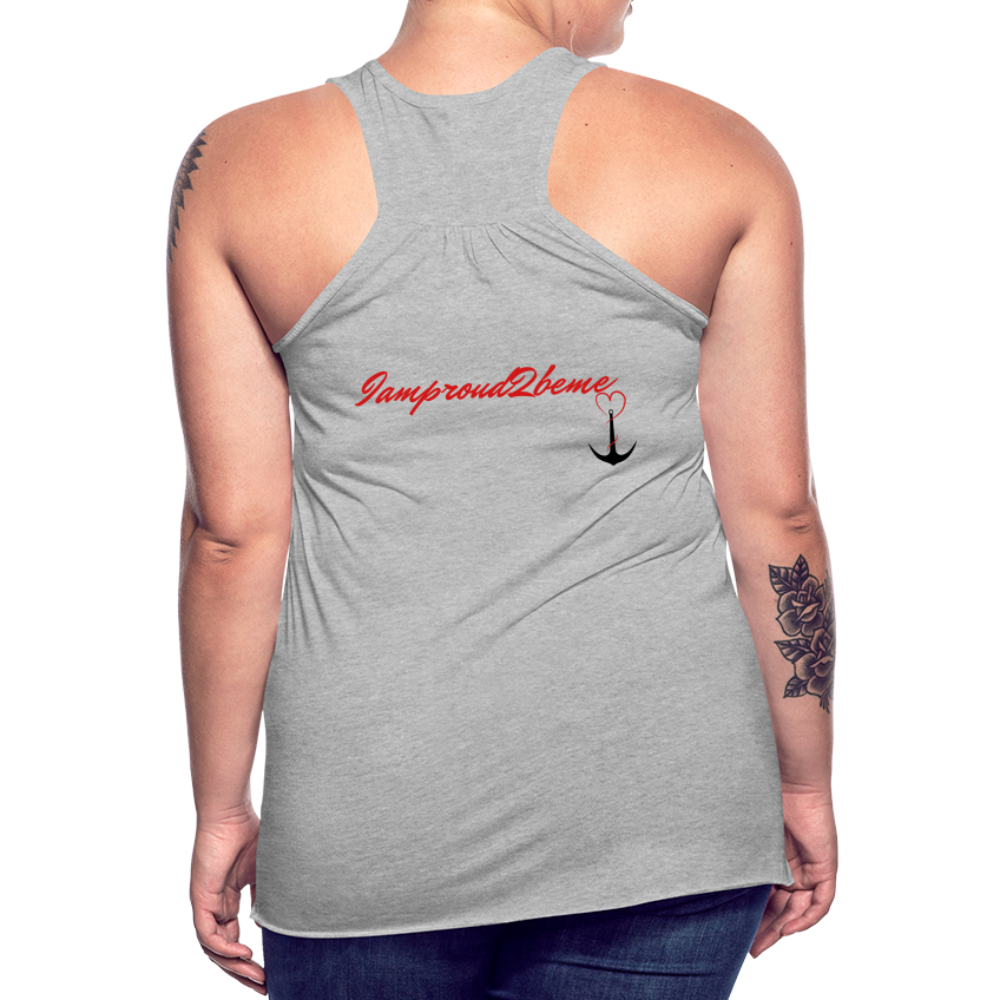 NEVER GIVE UP Flowy Tank Top (Adult) - heather gray