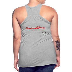 NEVER GIVE UP Flowy Tank Top (Adult) - heather gray