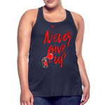 NEVER GIVE UP Flowy Tank Top (Adult) - navy