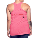 NEVER GIVE UP Flowy Tank Top (Adult) - neon pink
