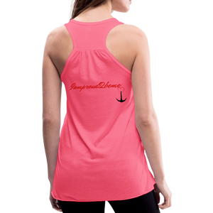 NEVER GIVE UP Flowy Tank Top (Adult) - neon pink