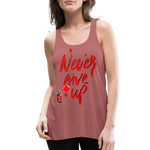 NEVER GIVE UP Flowy Tank Top (Adult) - mauve