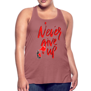 NEVER GIVE UP Flowy Tank Top (Adult) - mauve
