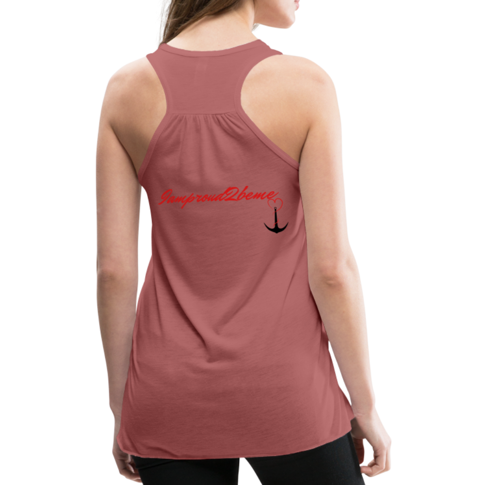 NEVER GIVE UP Flowy Tank Top (Adult) - mauve