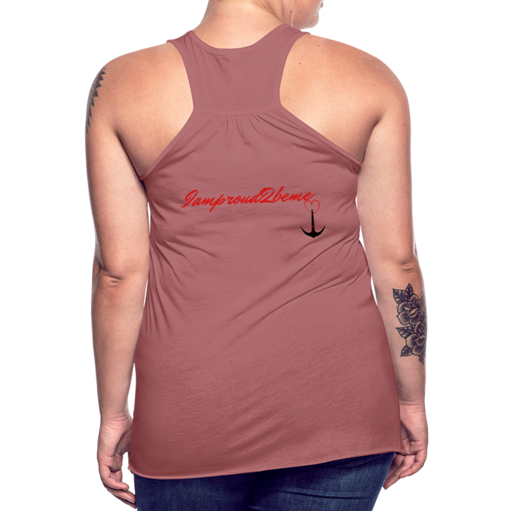 NEVER GIVE UP Flowy Tank Top (Adult) - mauve