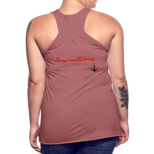 NEVER GIVE UP Flowy Tank Top (Adult) - mauve