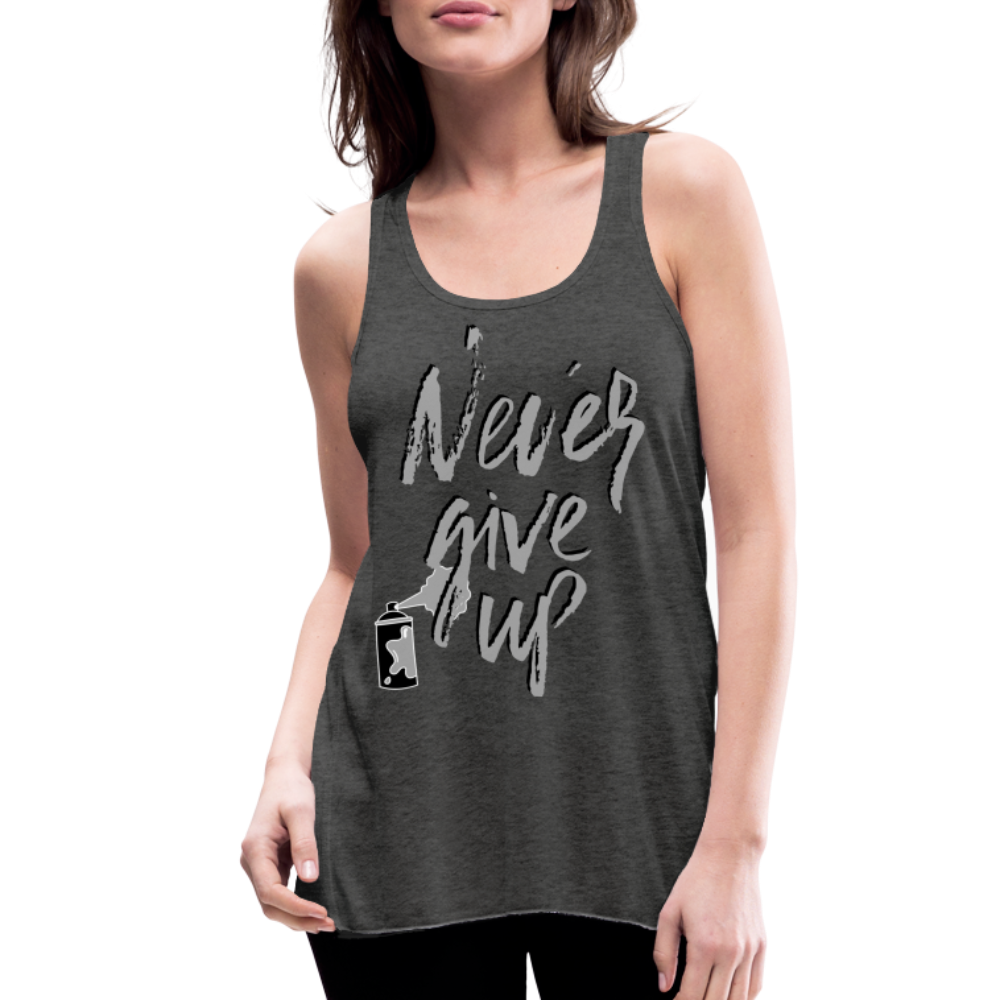 NEVER GIVE UP Flowy Tank (Adult) - deep heather