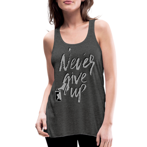 NEVER GIVE UP Flowy Tank (Adult) - deep heather