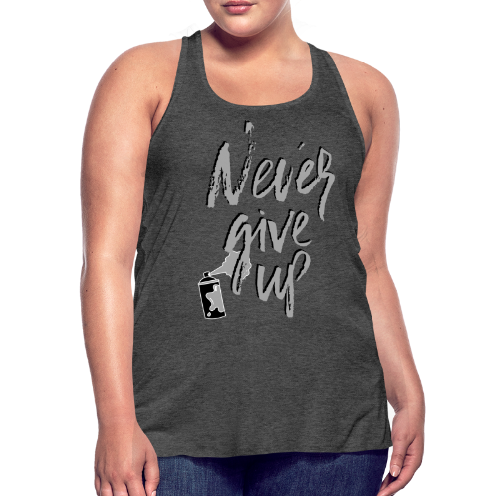 NEVER GIVE UP Flowy Tank (Adult) - deep heather