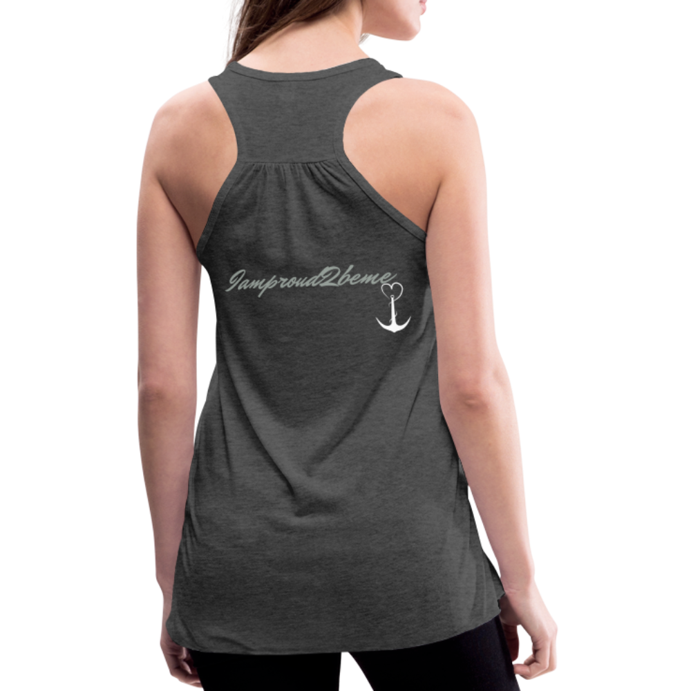 NEVER GIVE UP Flowy Tank (Adult) - deep heather