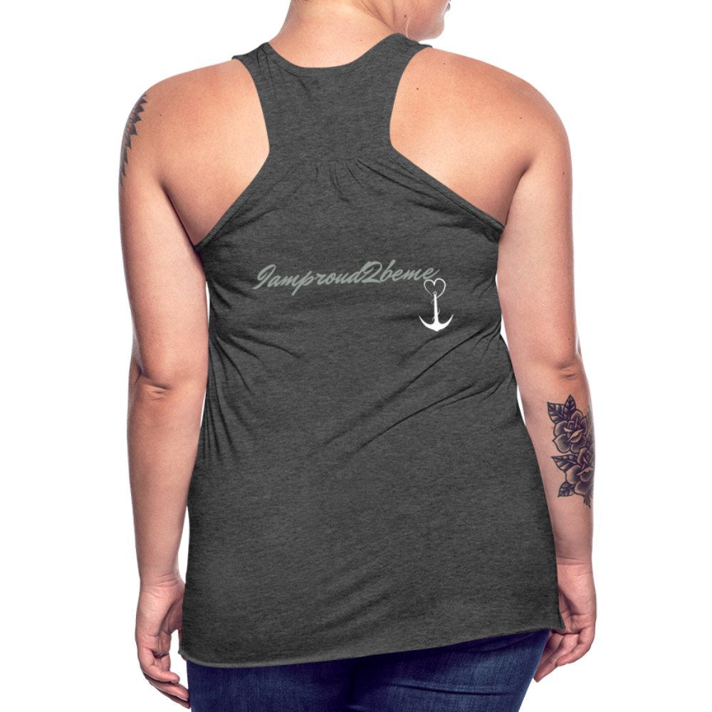 NEVER GIVE UP Flowy Tank (Adult) - deep heather