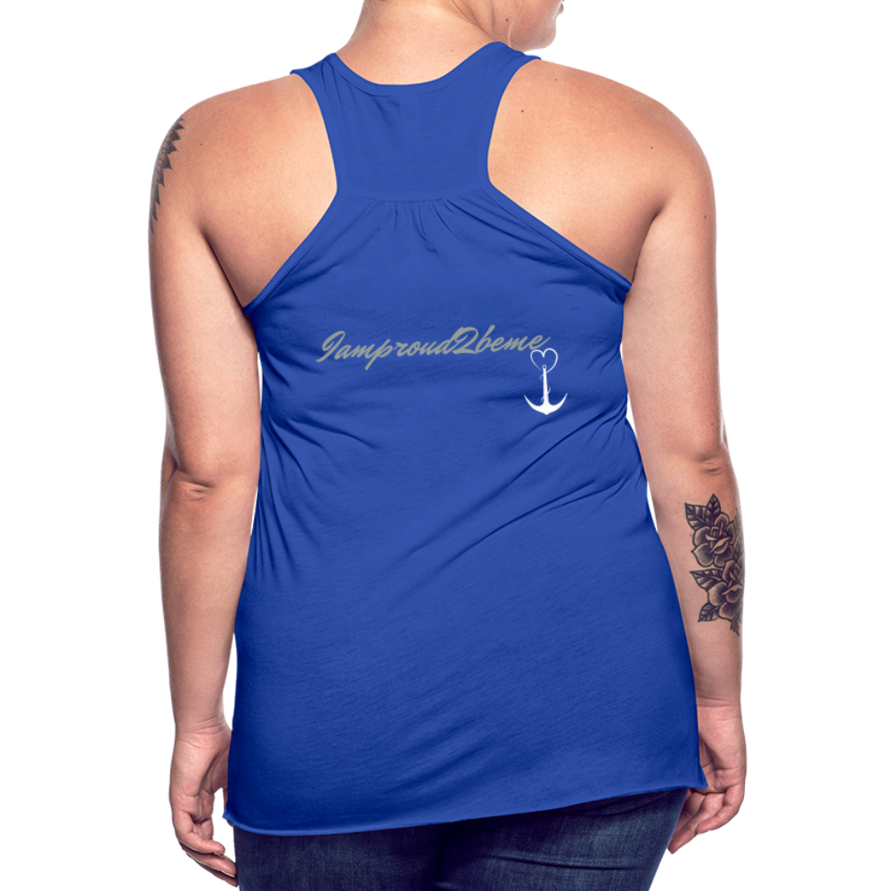 NEVER GIVE UP Flowy Tank (Adult) - royal blue