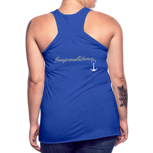 NEVER GIVE UP Flowy Tank (Adult) - royal blue