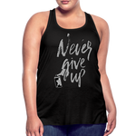 NEVER GIVE UP Flowy Tank (Adult) - black
