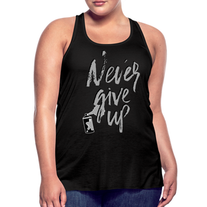 NEVER GIVE UP Flowy Tank (Adult) - black