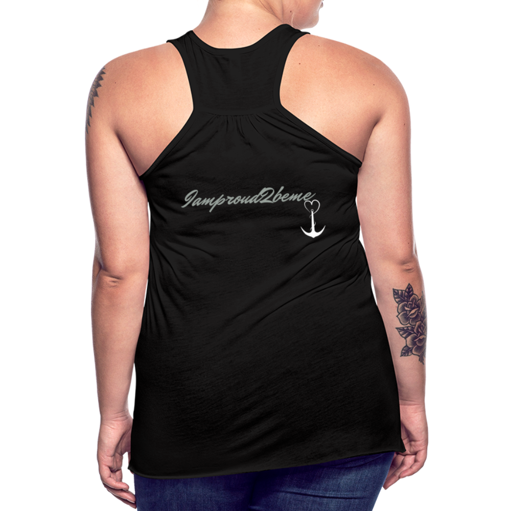 NEVER GIVE UP Flowy Tank (Adult) - black