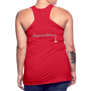 NEVER GIVE UP Flowy Tank (Adult) - red