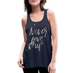 NEVER GIVE UP Flowy Tank (Adult) - navy
