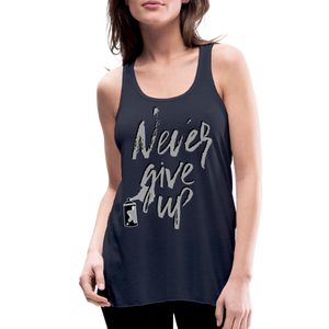 NEVER GIVE UP Flowy Tank (Adult) - navy