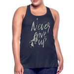 NEVER GIVE UP Flowy Tank (Adult) - navy
