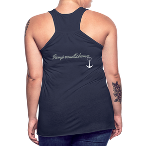 NEVER GIVE UP Flowy Tank (Adult) - navy