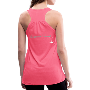 NEVER GIVE UP Flowy Tank (Adult) - neon pink