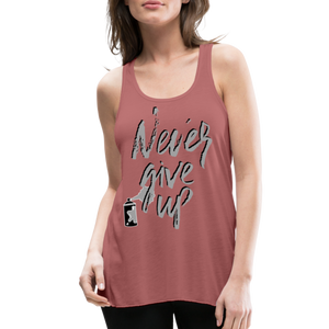 NEVER GIVE UP Flowy Tank (Adult) - mauve