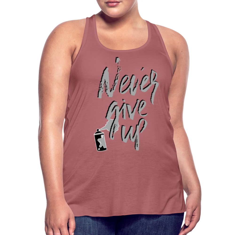 NEVER GIVE UP Flowy Tank (Adult) - mauve