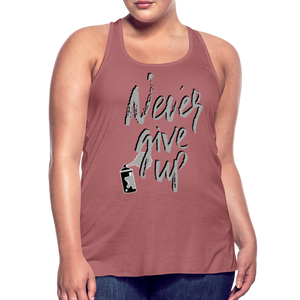 NEVER GIVE UP Flowy Tank (Adult) - mauve