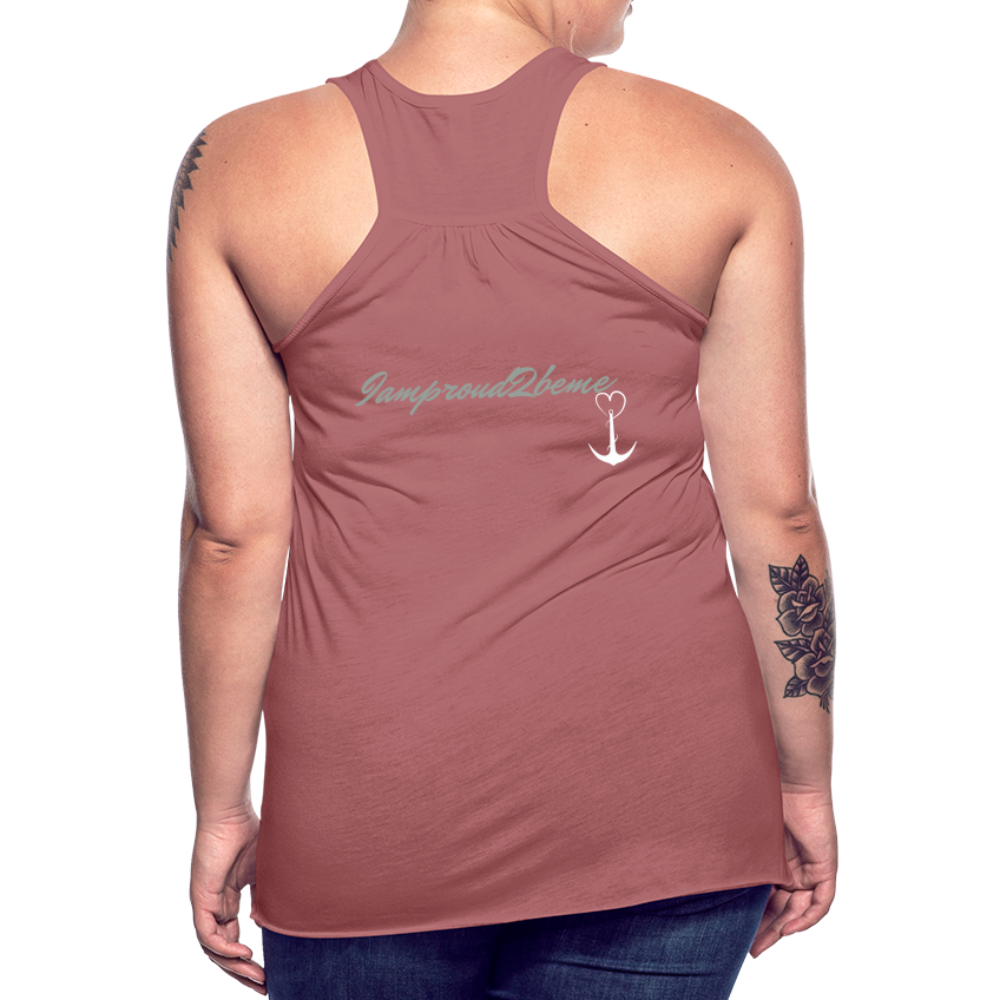 NEVER GIVE UP Flowy Tank (Adult) - mauve