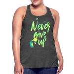 NEVER GIVE UP Flowy Tank Top (Adult) - deep heather