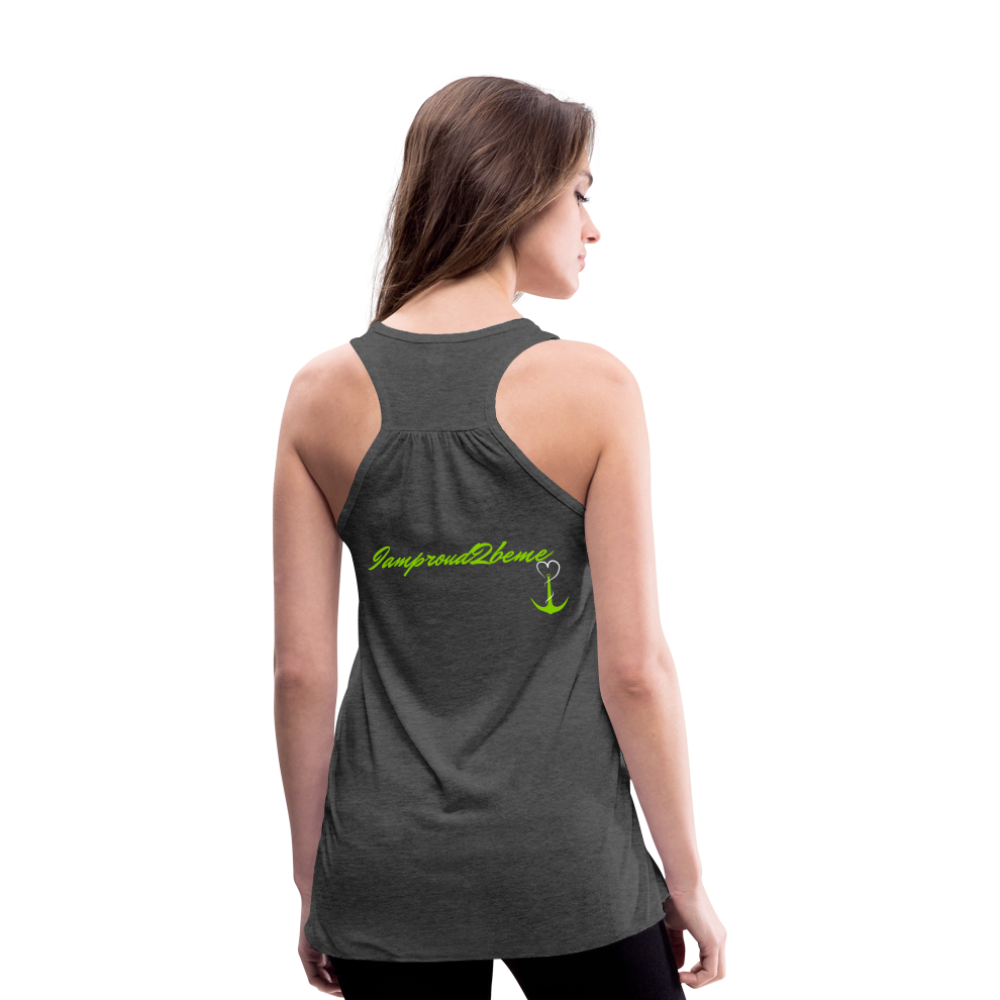 NEVER GIVE UP Flowy Tank Top (Adult) - deep heather
