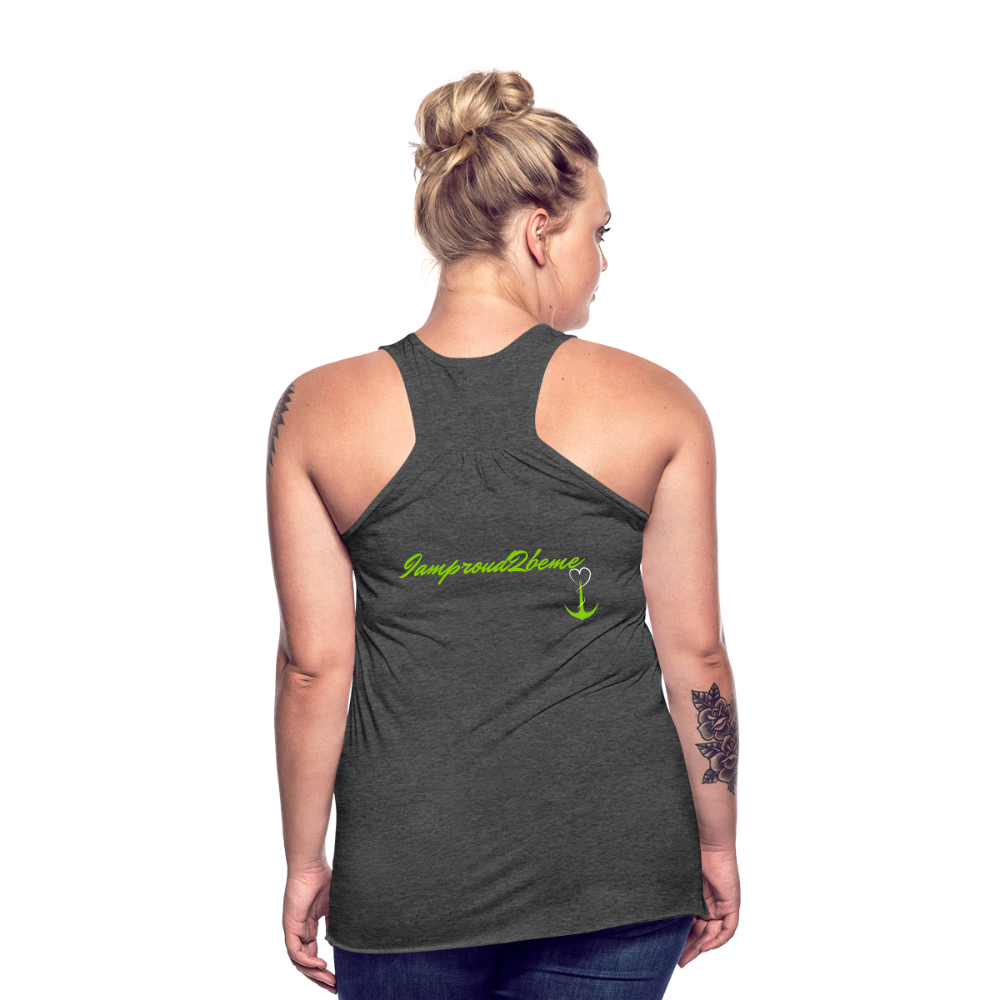 NEVER GIVE UP Flowy Tank Top (Adult) - deep heather