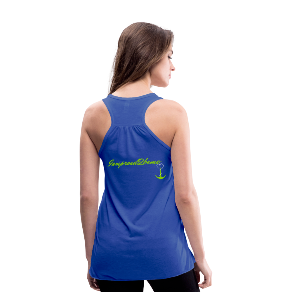 NEVER GIVE UP Flowy Tank Top (Adult) - royal blue