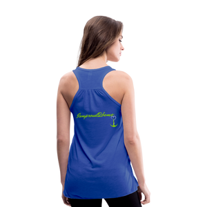 NEVER GIVE UP Flowy Tank Top (Adult) - royal blue