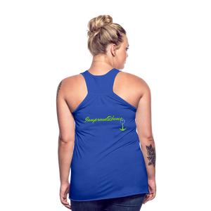 NEVER GIVE UP Flowy Tank Top (Adult) - royal blue
