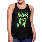 NEVER GIVE UP Flowy Tank Top (Adult) - black