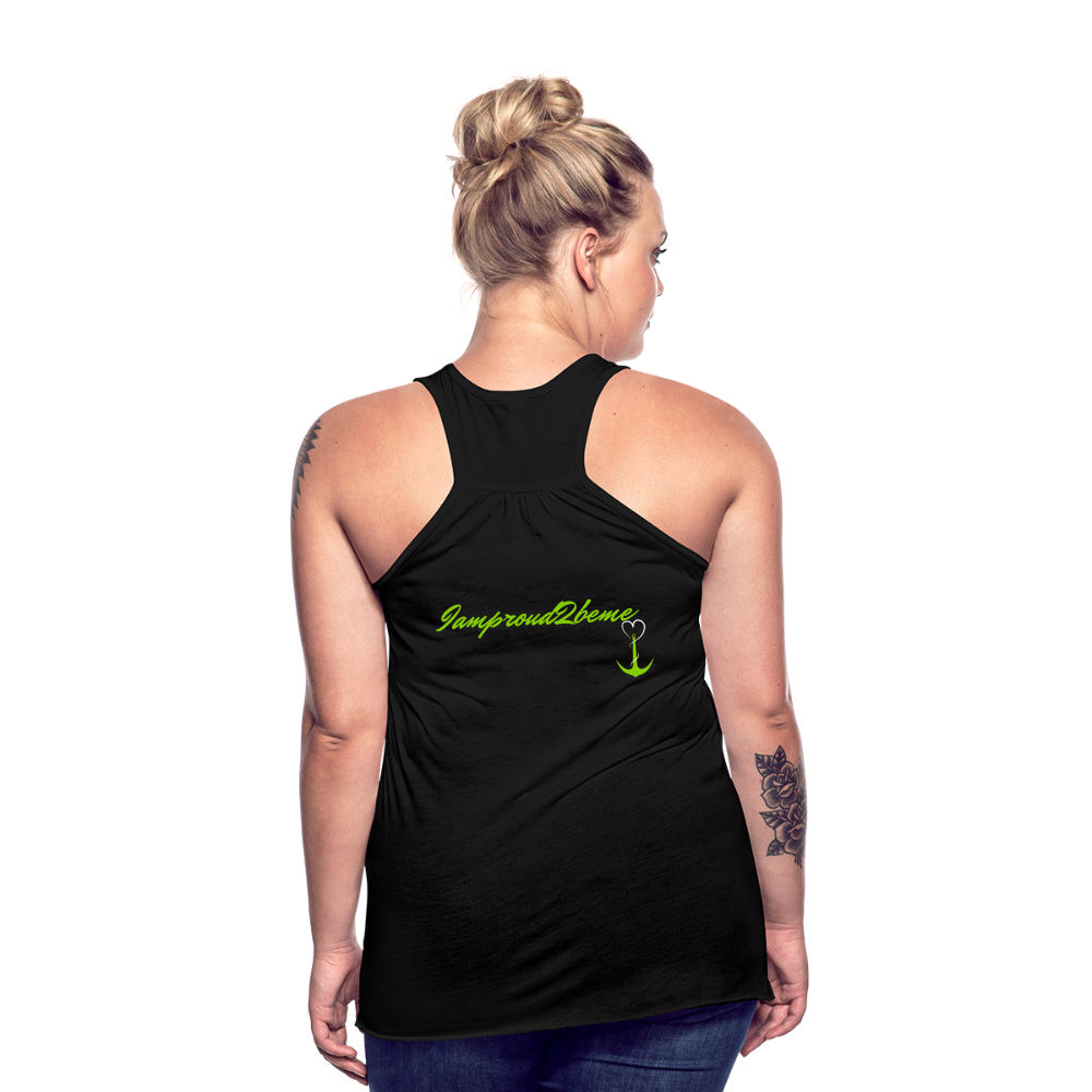 NEVER GIVE UP Flowy Tank Top (Adult) - black