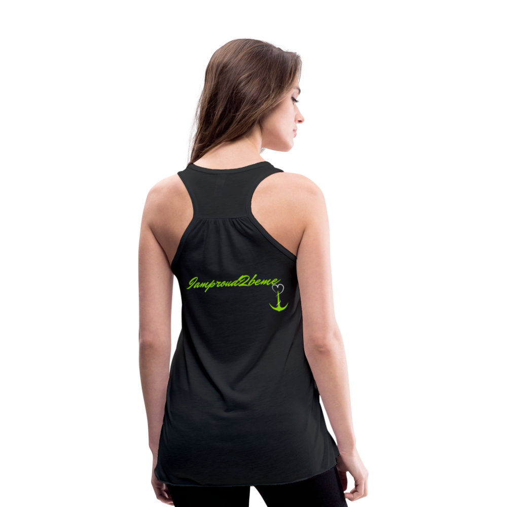 NEVER GIVE UP Flowy Tank Top (Adult) - black